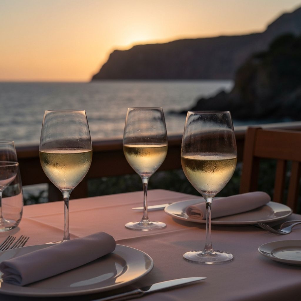 Vino bianco e ostriche dell'Adriatico
